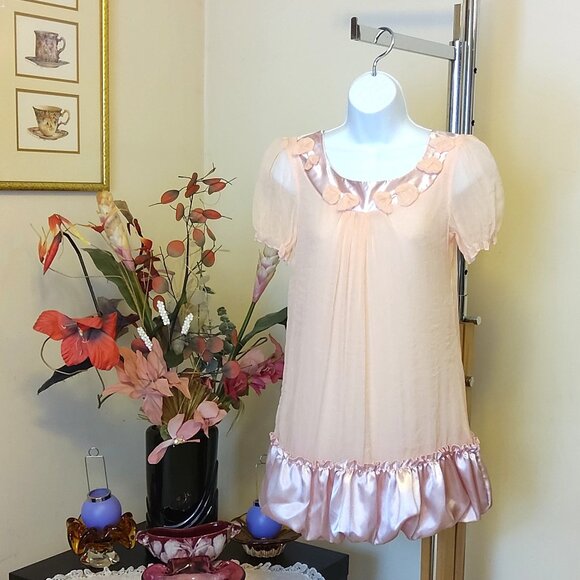 NWT Girl's Lace Pink Ruffle Pleated Summer Lined Dress US 14 - Picture 4 of 7